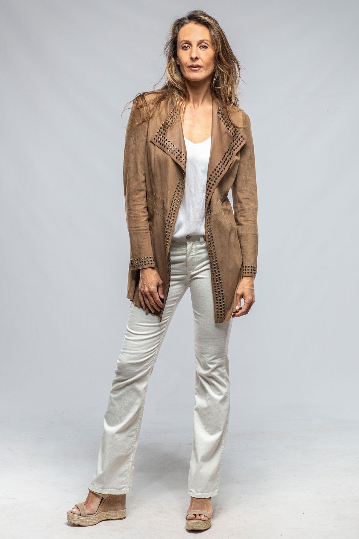 Suede outlets leather jacket/duster