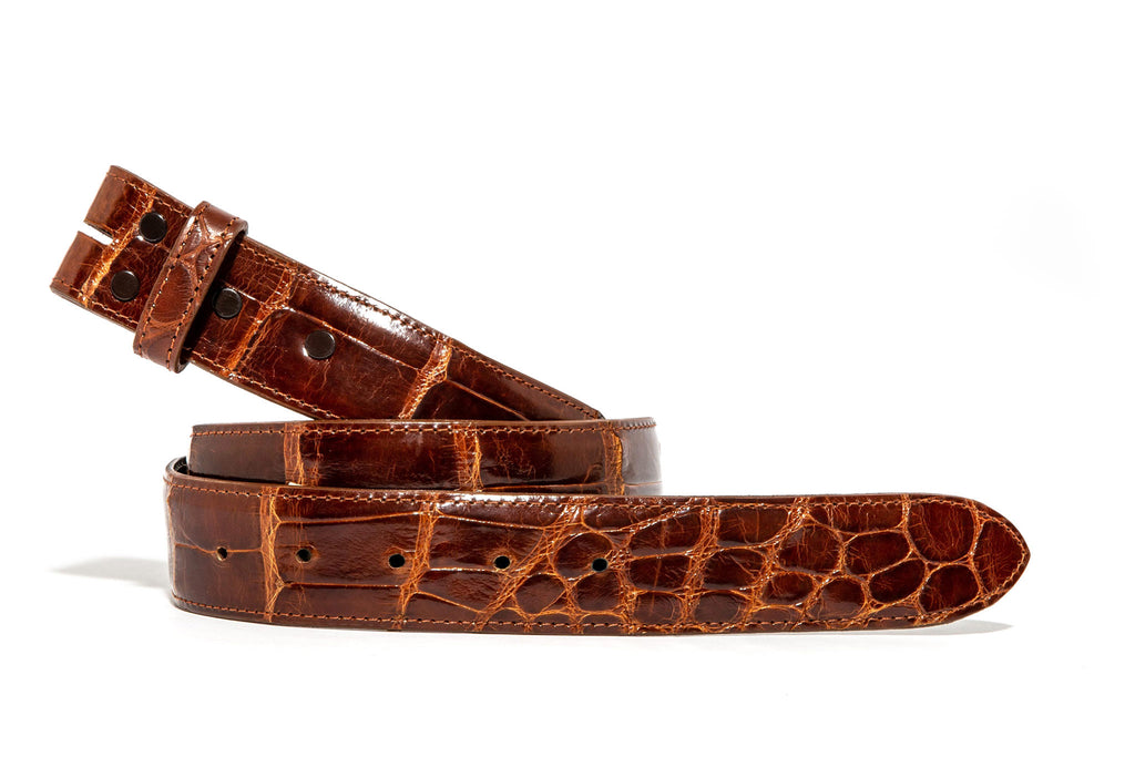 Cognac Alligator Classic Strap | Belts And Buckles - Belts