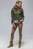 Brylee Boucle Knit Short Sweater In Loden Melange | Ladies - Sweaters | Misternic