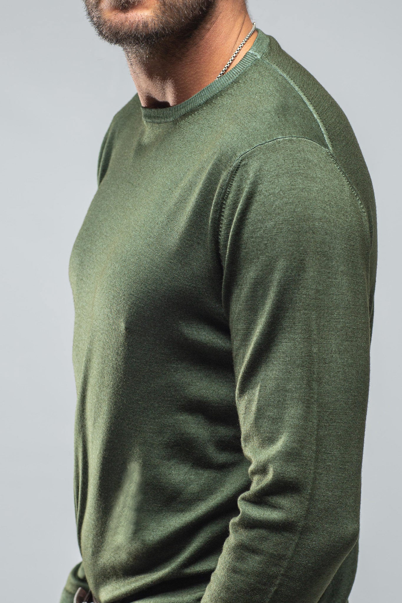 Crosby Merino Sweater in Olive | Mens - Sweaters | Dune