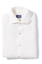 Weighted Linen Oxford In White | Mens - Shirts | Alessandro Gherardi