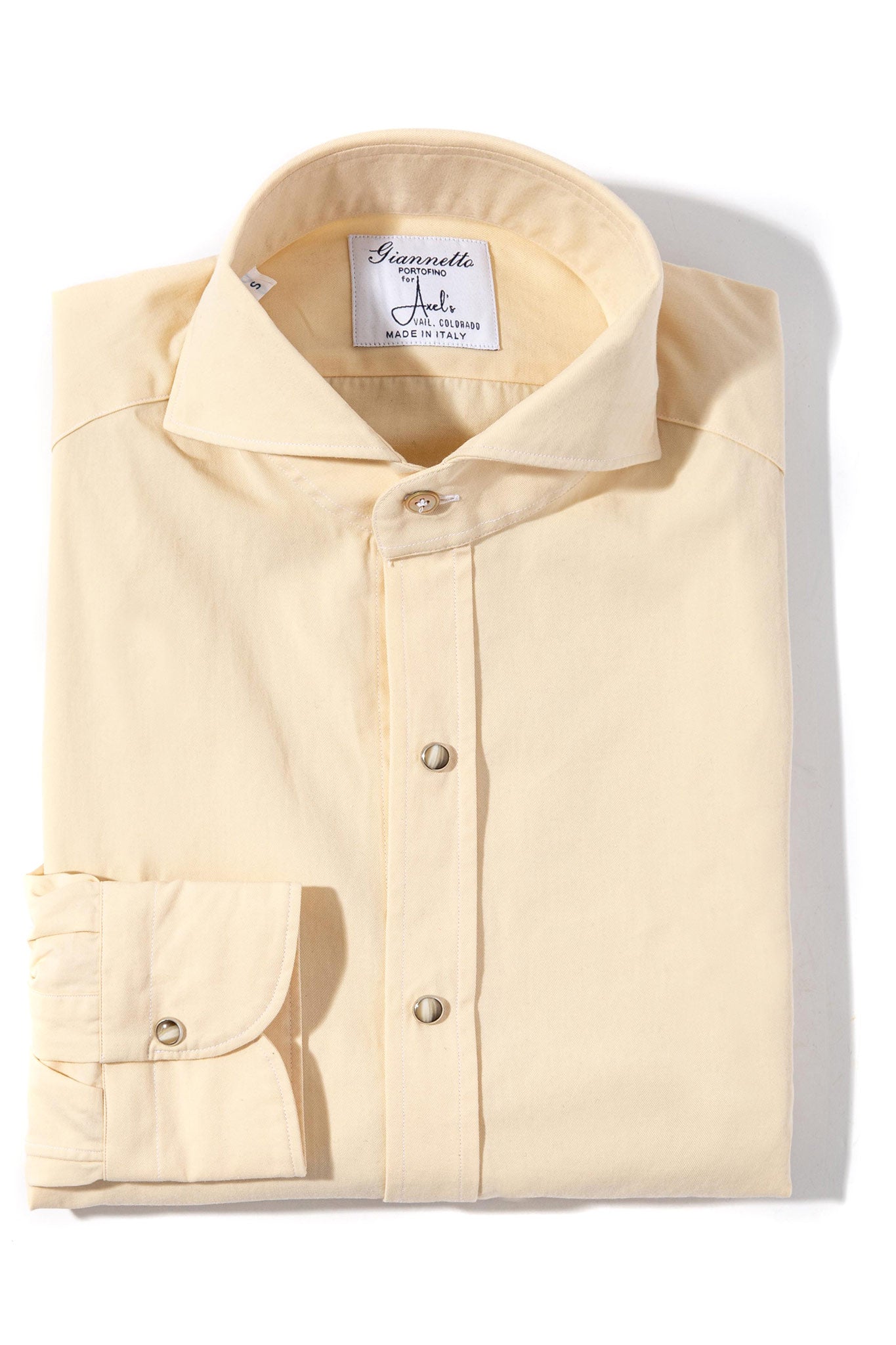 Griffin Snap Shirt In Light Yellow | Mens - Shirts - Outpost | Giannetto Portofino