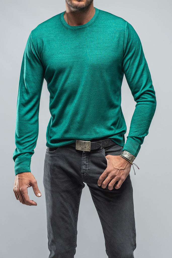 Crosby Merino Sweater In Emerald | Mens - Sweaters