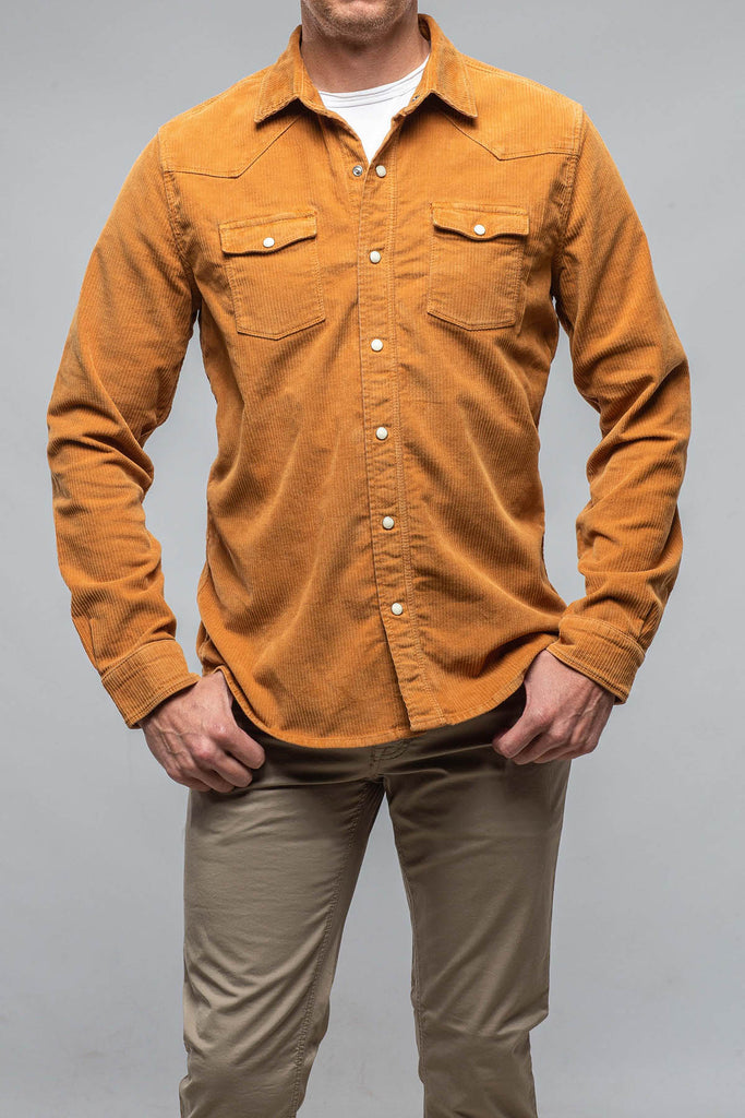 Brooks Corduroy Snap Shirt In Papaya | Mens - Shirts