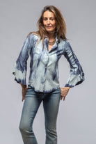 Enchantment Flamenco Sleeve Shirt In Royal Ice | Ladies - Outerwear - Leather | Roncarati