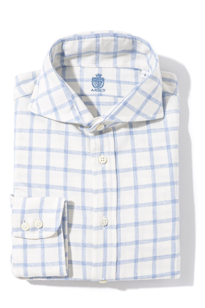 Stephen Flannel Shirt in Off White | Mens - Shirts