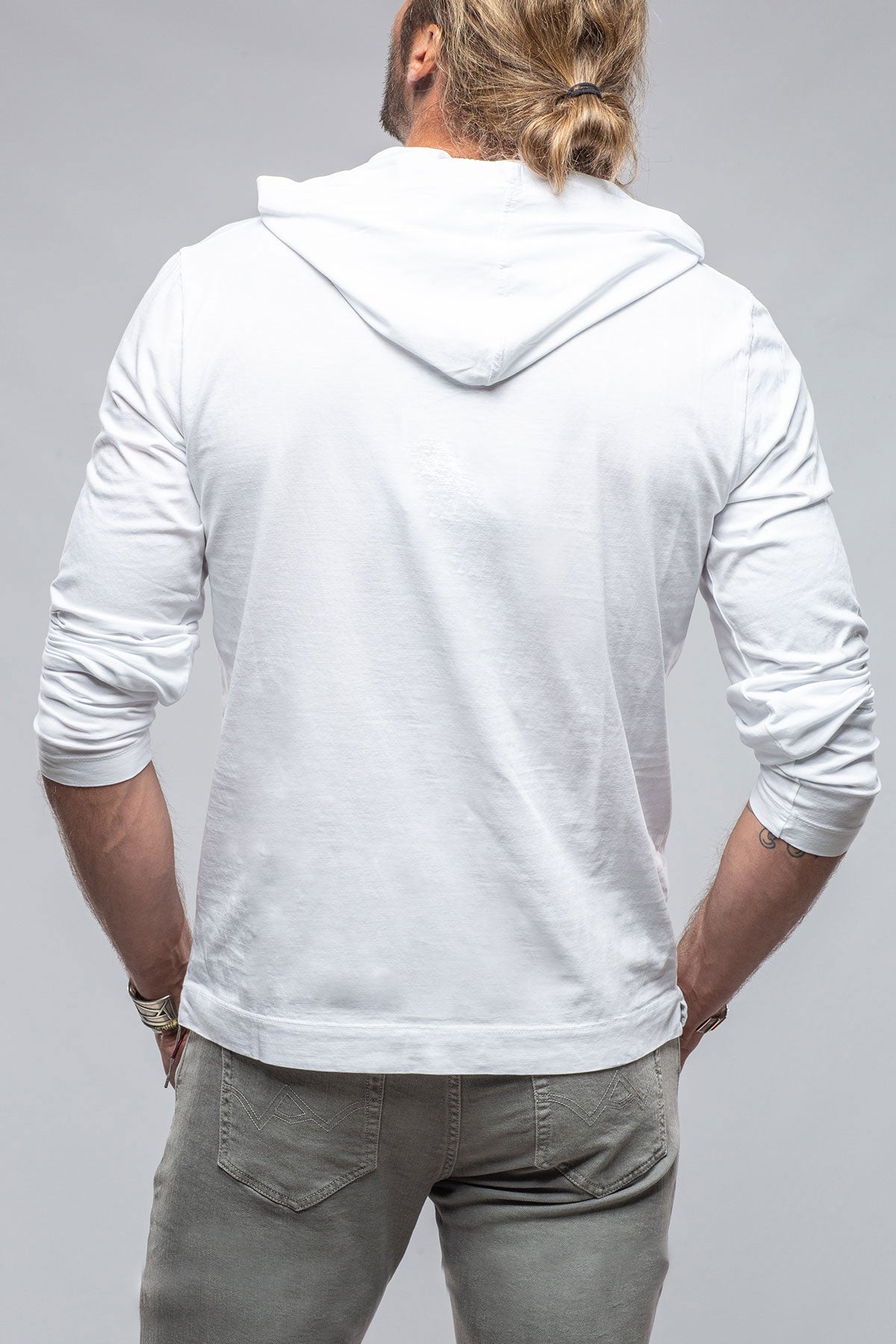 Ventura Hooded Tee in White | Mens - Shirts - T-Shirts | Gimo's Cotton