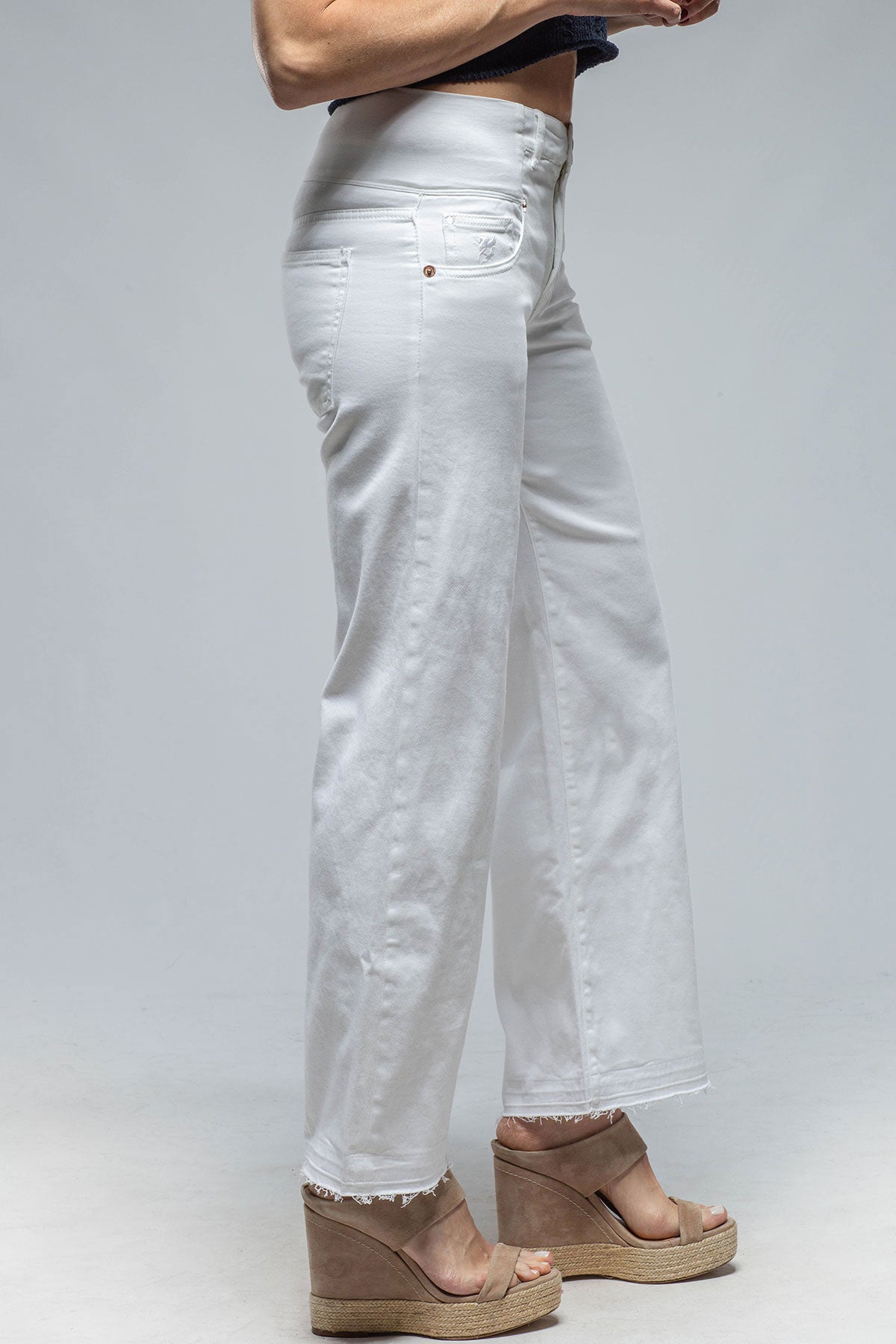 Elisa Open Hem Jean In White | Ladies - Pants - Jeans | European Culture