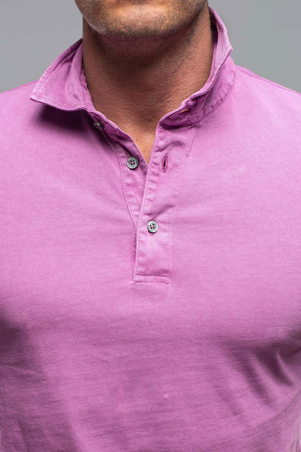 Jerry Cotton Frosted Polo In Bright Pink | Mens - Shirts - Polos | Drumohr