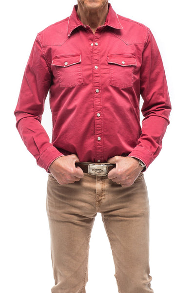 Axel's Premium Denim Cassidy Snap Shirt In Fragola Mens - Snap Shirts