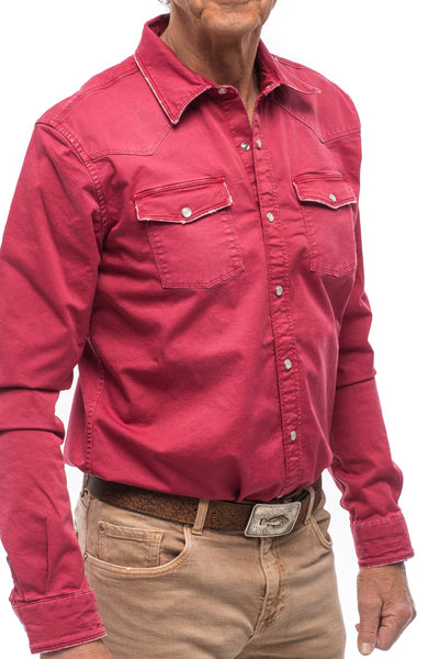 Axel's Premium Denim Cassidy Snap Shirt In Fragola Mens - Snap Shirts