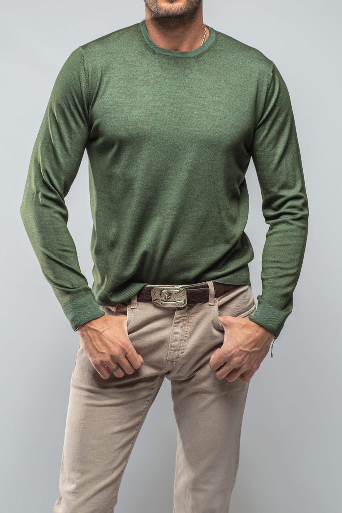 Crosby Merino Sweater in Olive | Mens - Sweaters