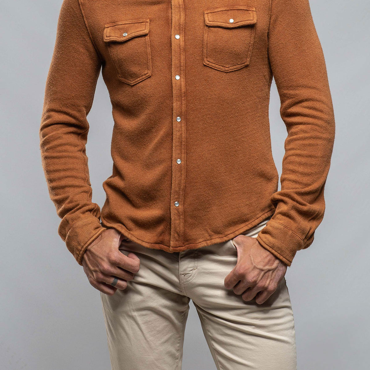 Don Giovani Snap Shirt in Rust | Mens - Shirts | Dune