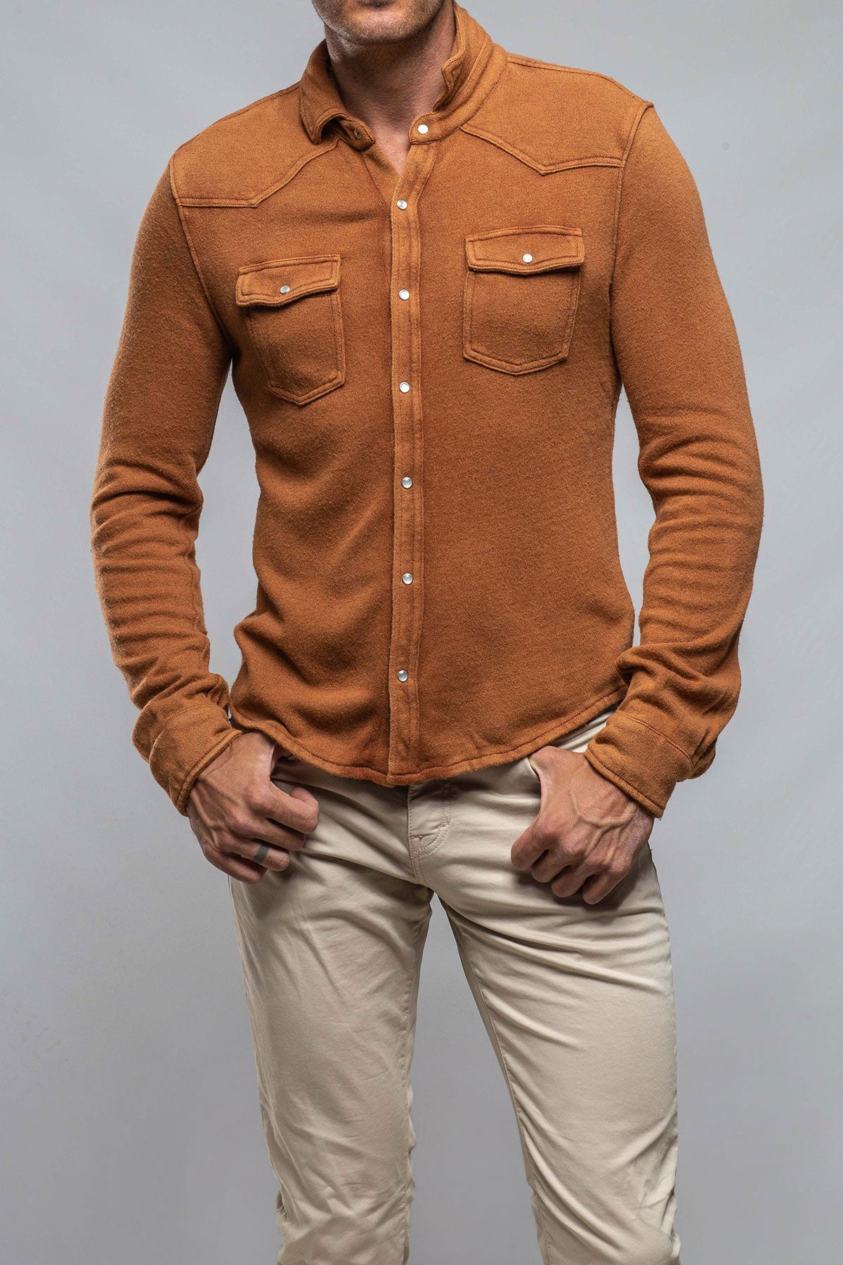 Don Giovani Snap Shirt in Rust | Mens - Shirts | Dune