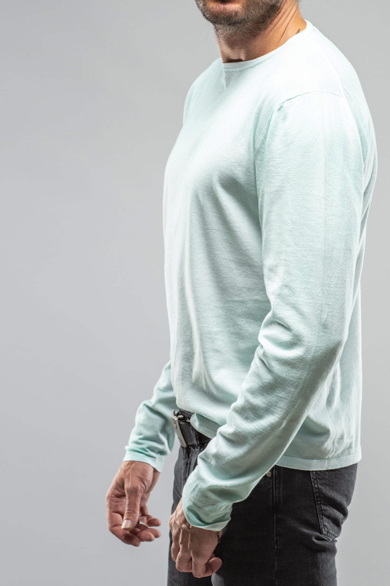 Charleston Stretch Crew Neck In Mint | Mens - Sweaters | Dune