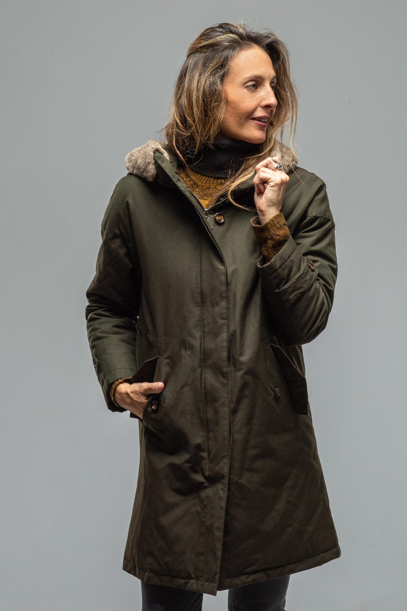 Giada Hooded Overcoat | Samples - Ladies - Outerwear - Cloth | Gimo's