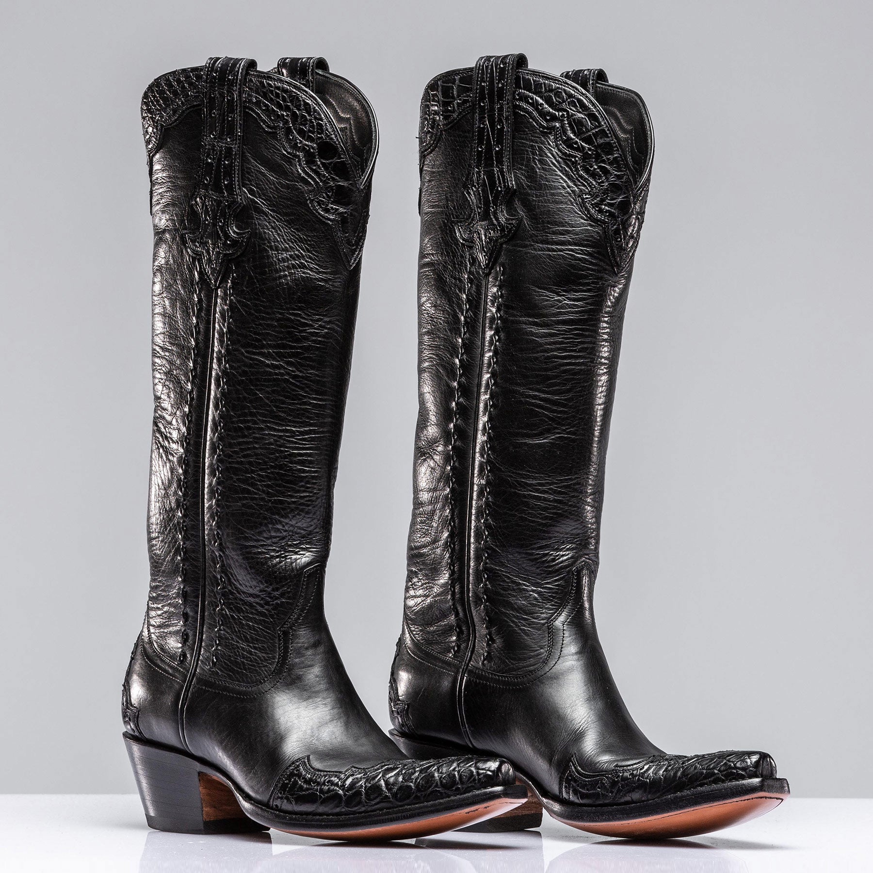 Janie's Crocodile Majestic In Black | Ladies - Cowboy Boots | Stallion Boots