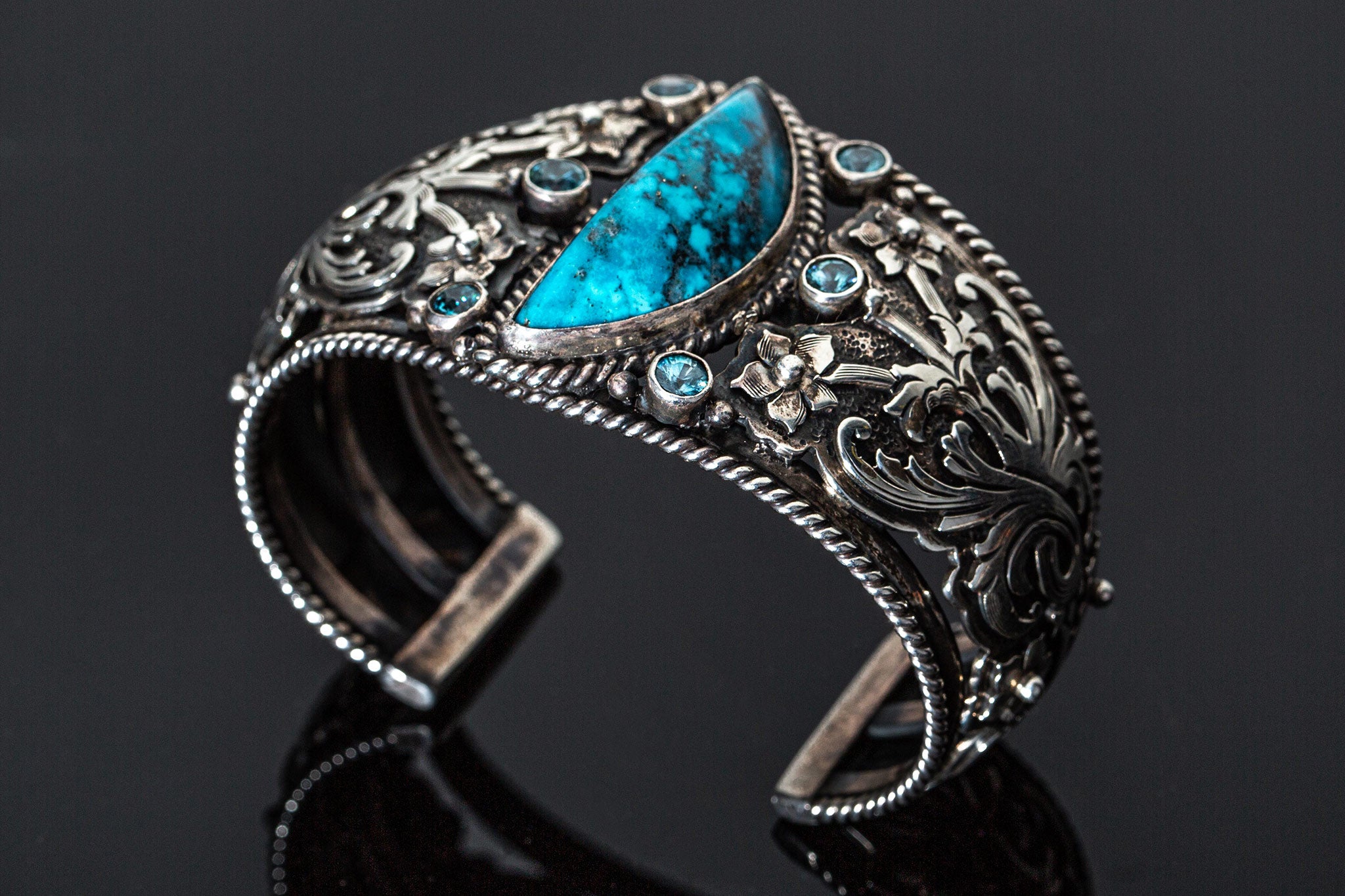 Sterling Bracelete w/blue Zirocons | Jewelry - Bracelets and Bangles | Mona Van Ripa