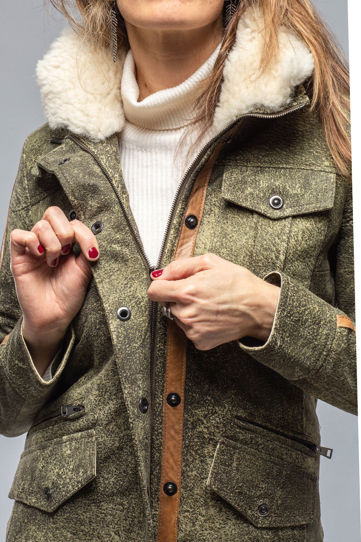 Quest Jacket In Vintage Green | Ladies - Outerwear - Leather | Roncarati