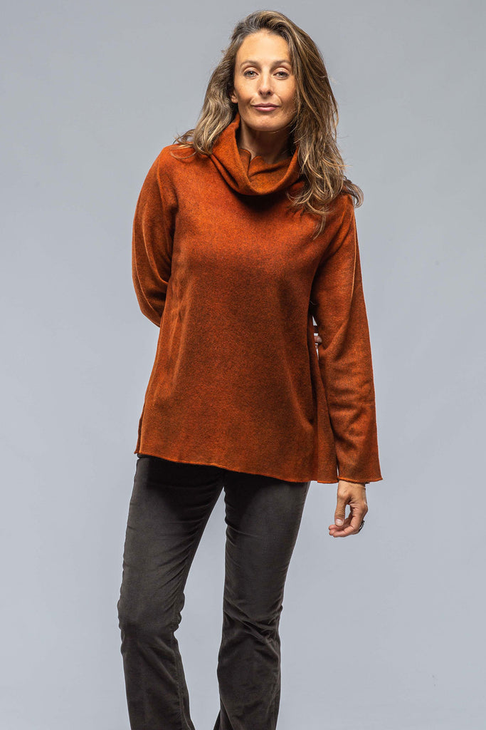 Urna Roll neck Loose Sweater In Shaded Rust | Ladies - Sweaters