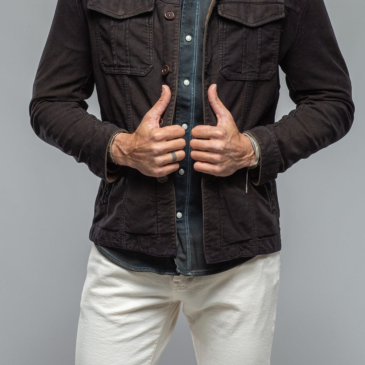 Trace Overdyed Moleskin Overshirt | Mens - Outerwear - Overshirts | Teleria Zed