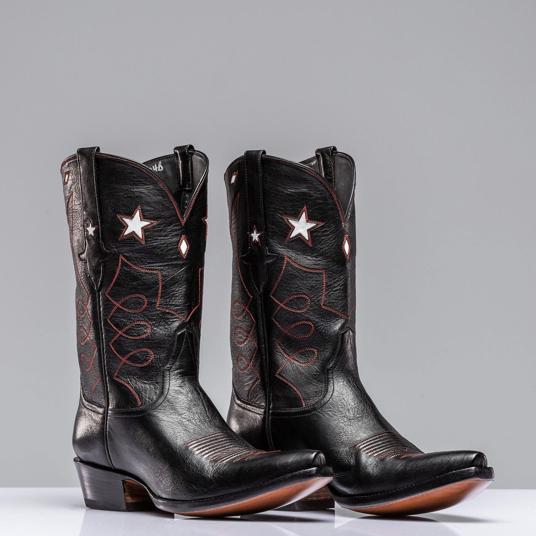 Black Goat w/ Star Inlay | Mens - Cowboy Boots | Stallion Boots