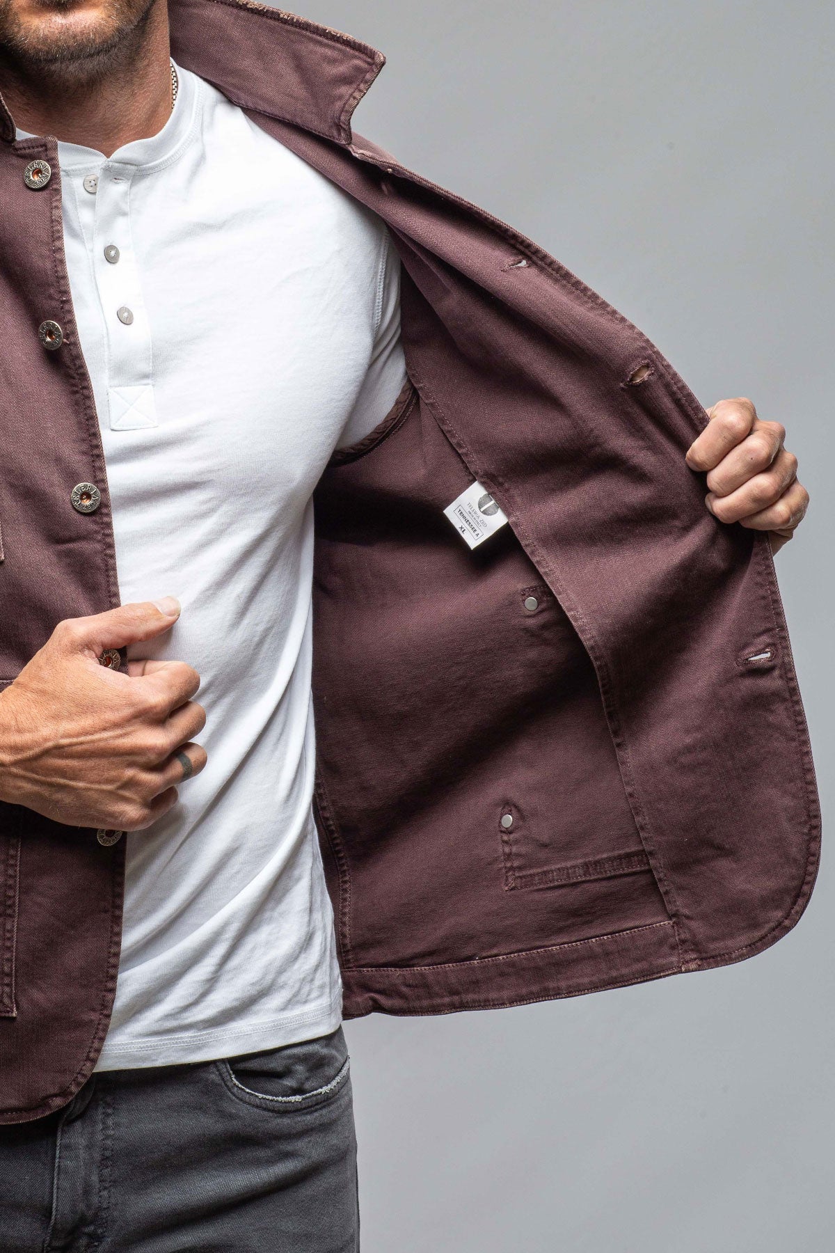Memphis Denim Jacket in Mosto | Mens - Outerwear - Overshirts | Teleria Zed