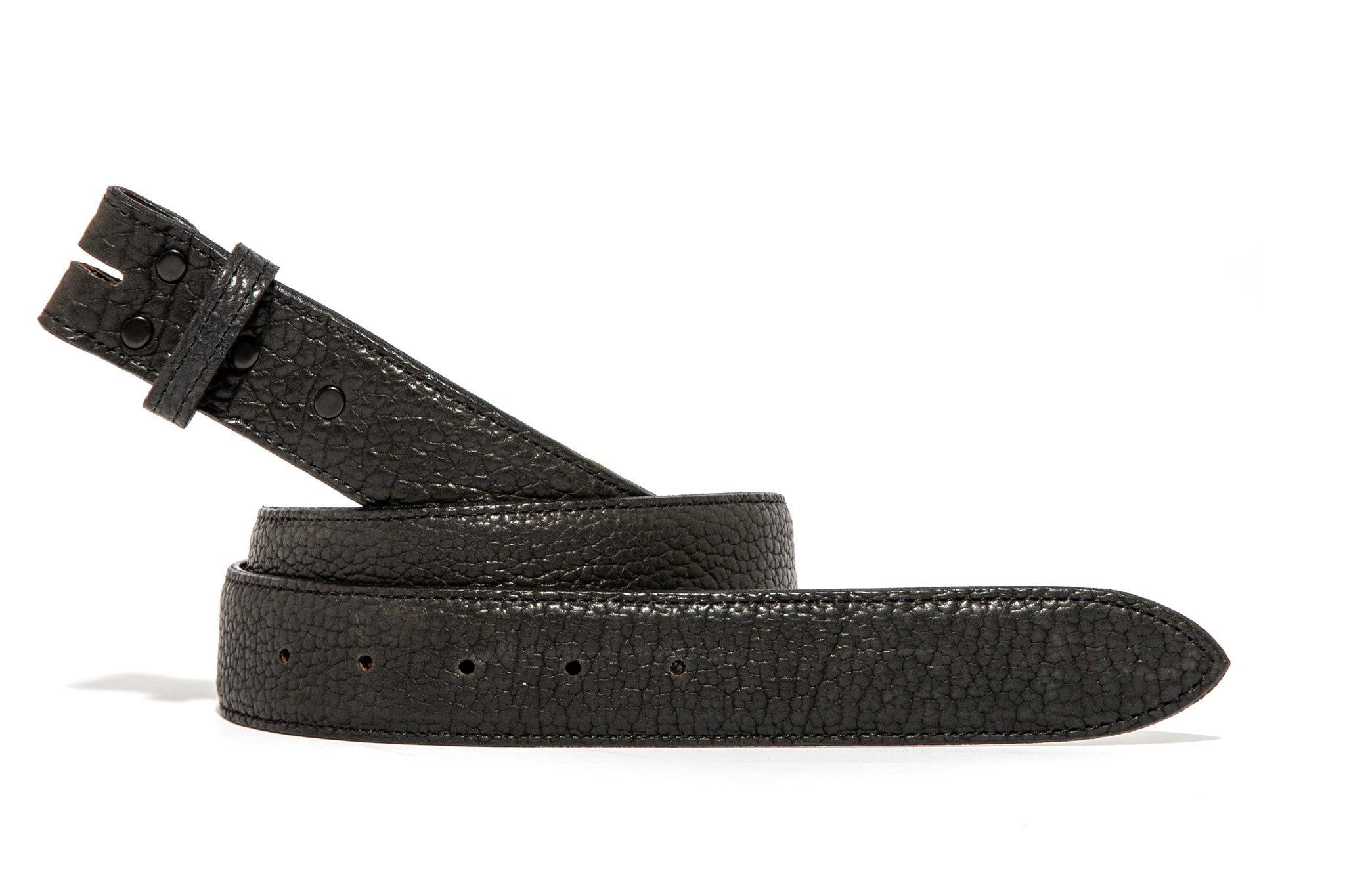 Chacon Black Bison Matte Strap Belts And Buckles - Belts