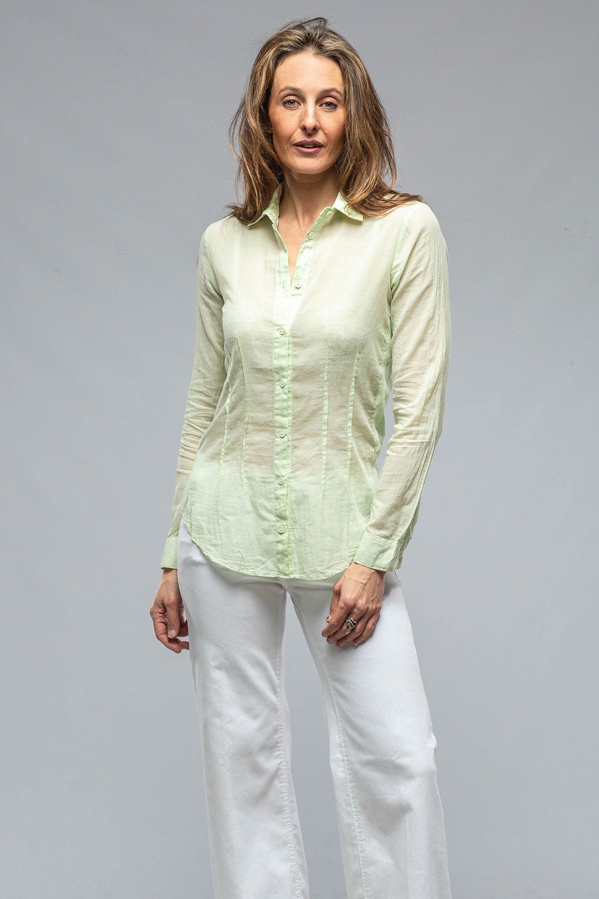 Dessina Darted Shirt In Lime | Ladies - Blouses | European Culture
