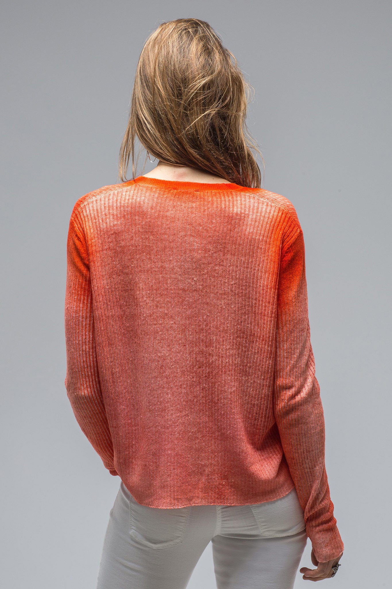 Vivi V-Neck Ribbed Sweater In Fire | Ladies - Sweaters | Avant Toi