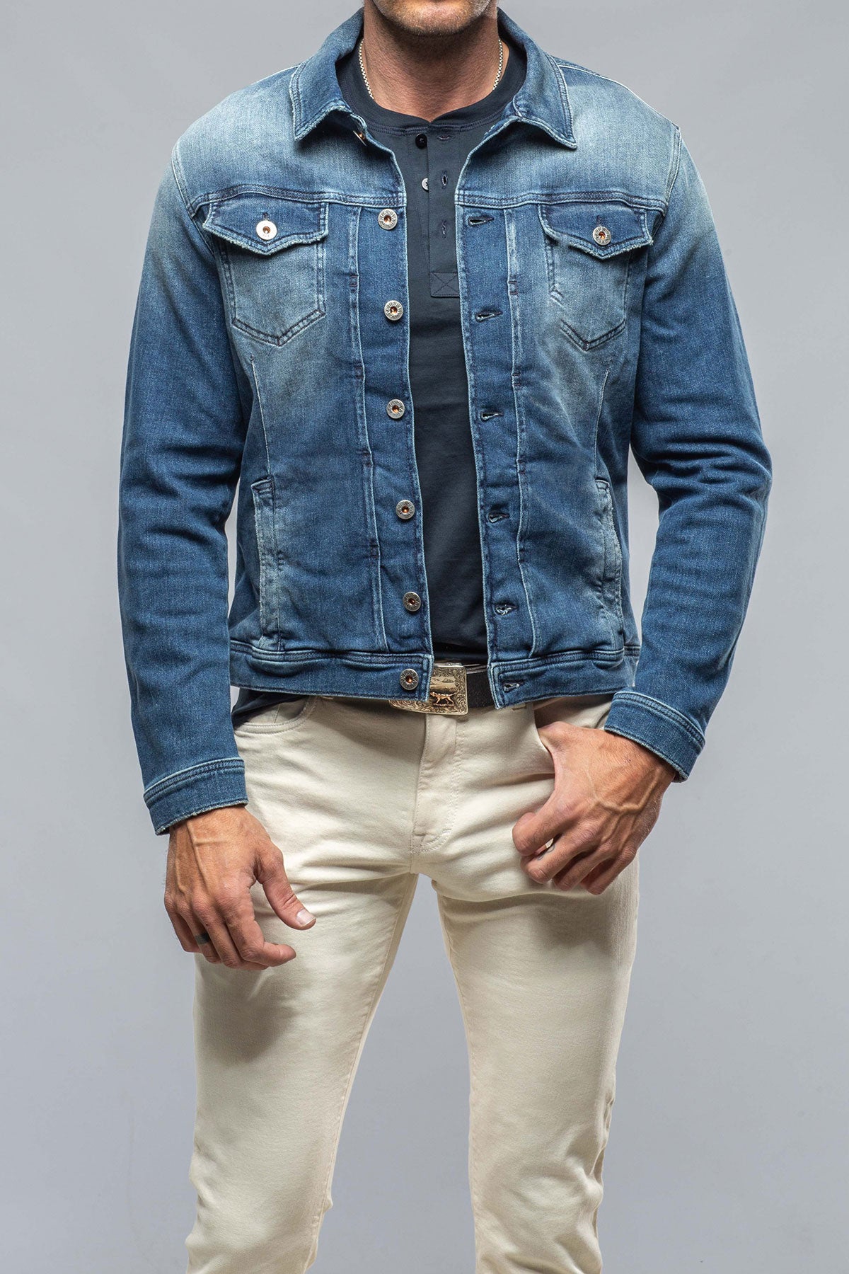 Chase Stretch Denim Jean Jacket | Mens - Outerwear - Overshirts | Teleria Zed