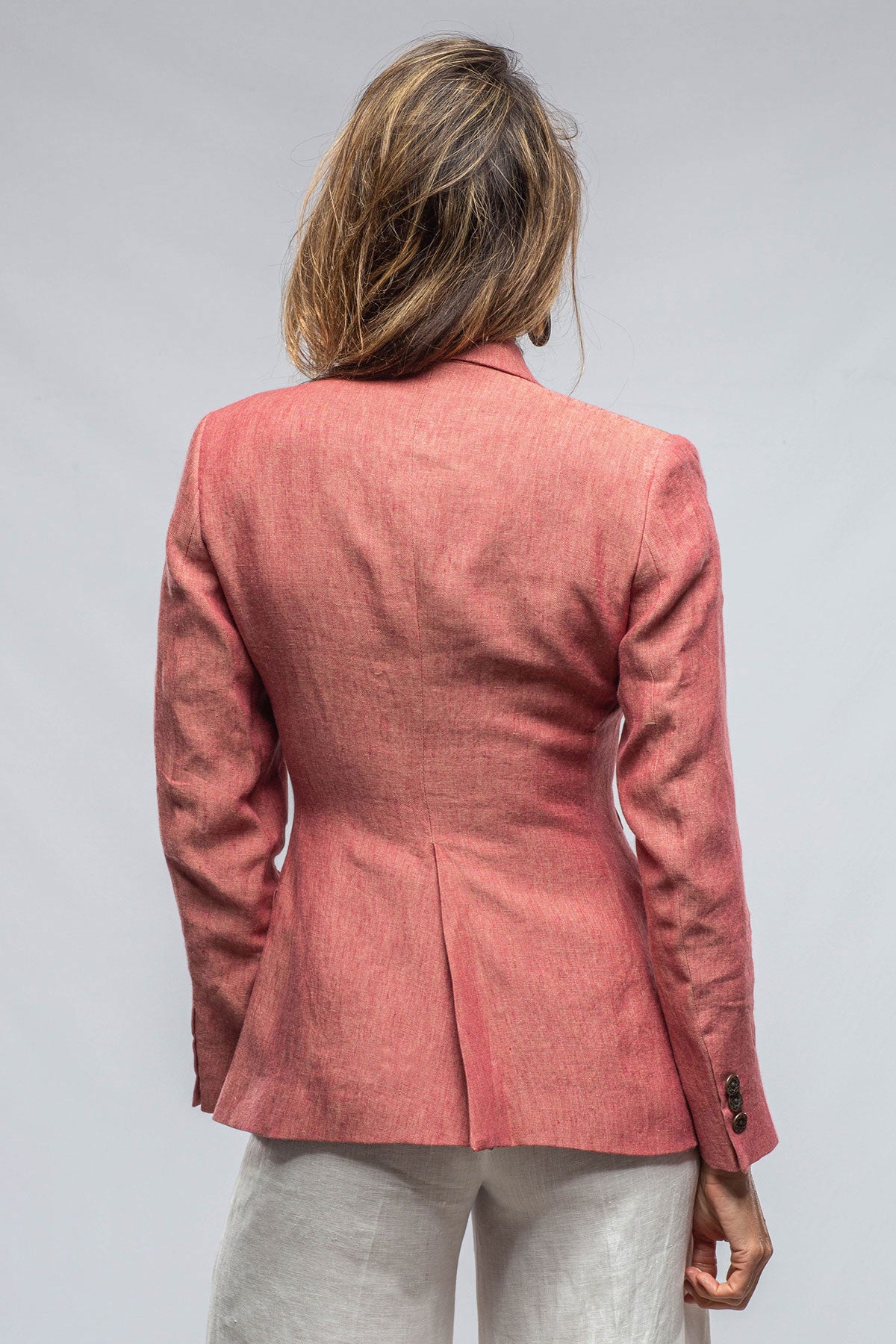 Giullia Hacking Jacket In Red Linen | Ladies - Tailored - Jackets | T.ba