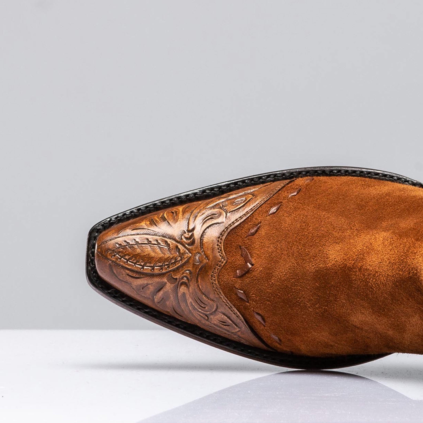 Hand Tooled Calfskin on Suede Zorro | Ladies - Cowboy Boots | Stallion Boots