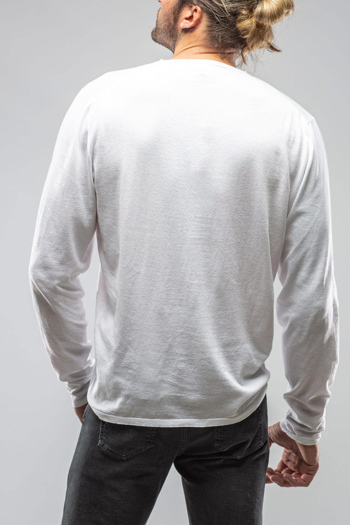 Charleston Stretch Crew Neck In White | Mens - Sweaters