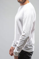 Charleston Stretch Crew Neck In White | Mens - Sweaters | Dune