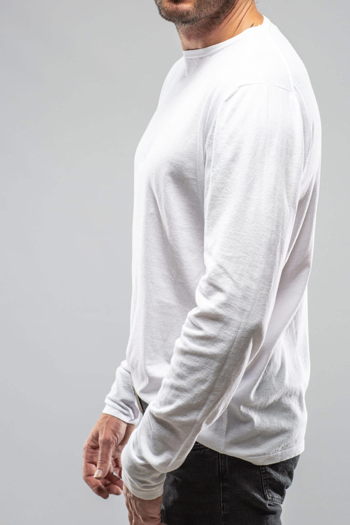 Charleston Stretch Crew Neck In White | Mens - Sweaters