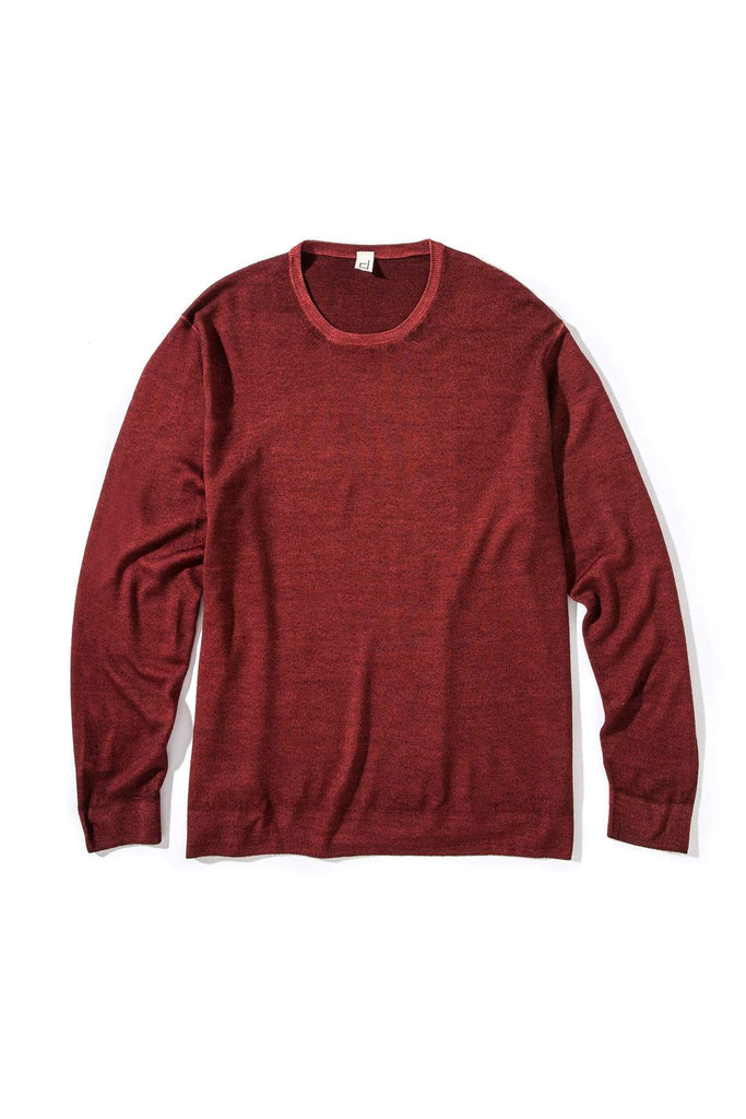 Crosby Merino Sweater in Burgundy | Mens - Sweaters