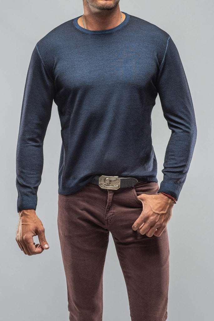 Crosby Merino Sweater In Navy Blue | Mens - Sweaters