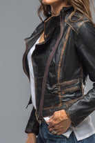 Charlie Side-Zip Moto Jacket in Teak | Ladies - Outerwear - Leather | Roncarati