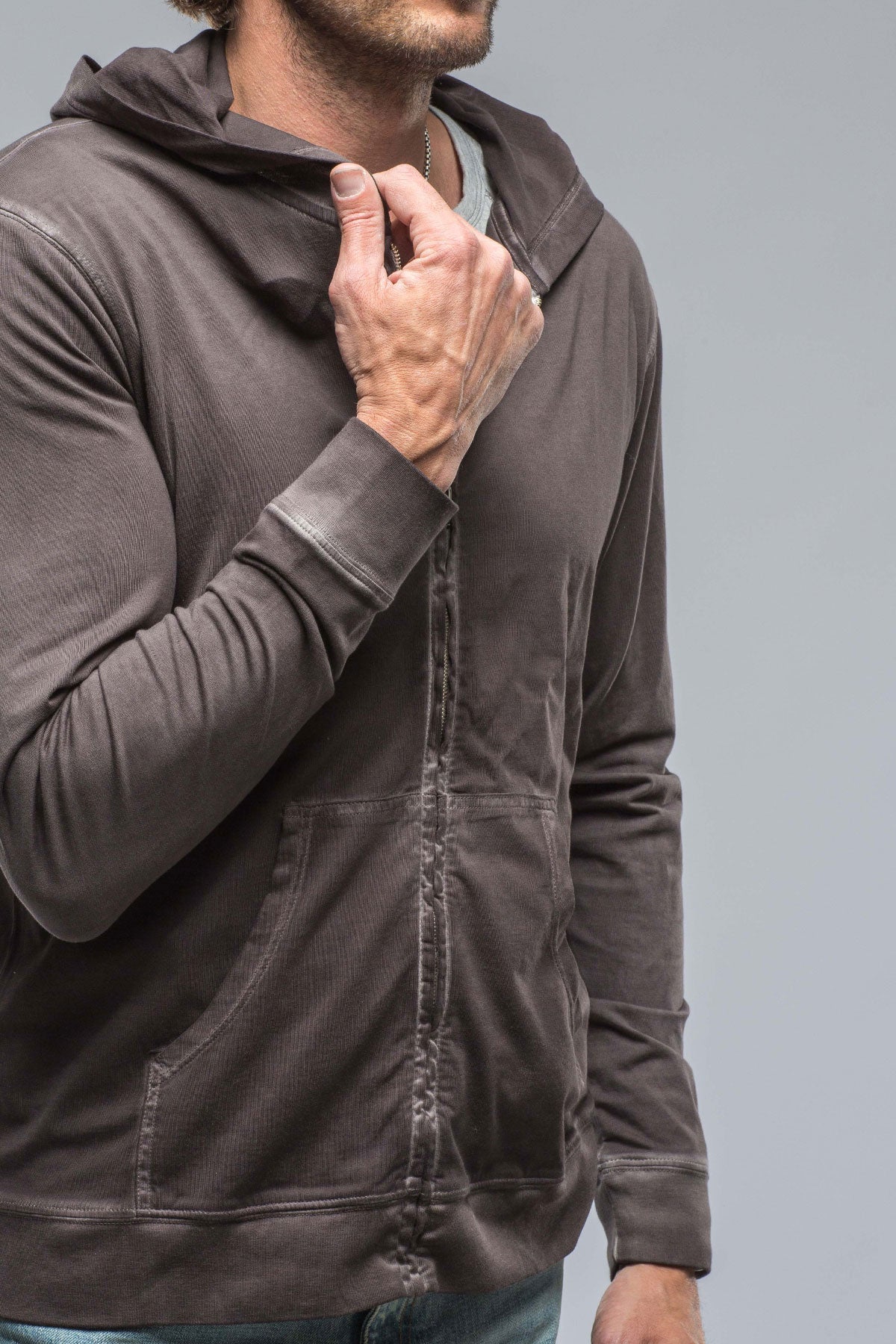 Pipeline Pima Cotton Hoodie in Basalt | Mens - Shirts - T-Shirts | Georg Roth