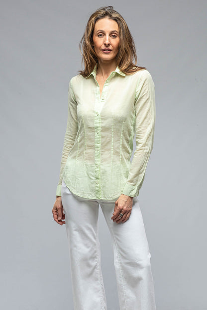 European Culture Dessina Darted Shirt In Lime Ladies - Blouses