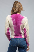 Chiara Cropped V-Neck Cardigan W/ Stains In Fucsia | Ladies - Sweaters | Avant Toi