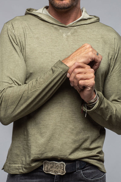 Gimo's Cotton Ventura Hooded Tee in Moss Mens - Shirts - T-Shirts