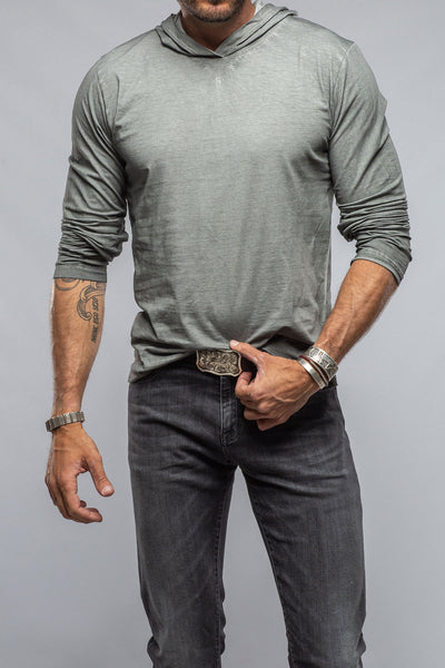 Gimo's Cotton Ventura Hooded Tee in Steel Mens - Shirts - T-Shirts