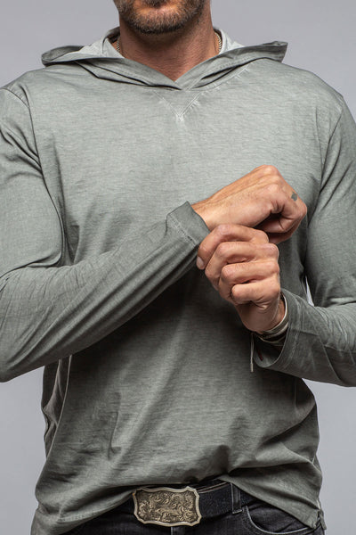 Gimo's Cotton Ventura Hooded Tee in Steel Mens - Shirts - T-Shirts