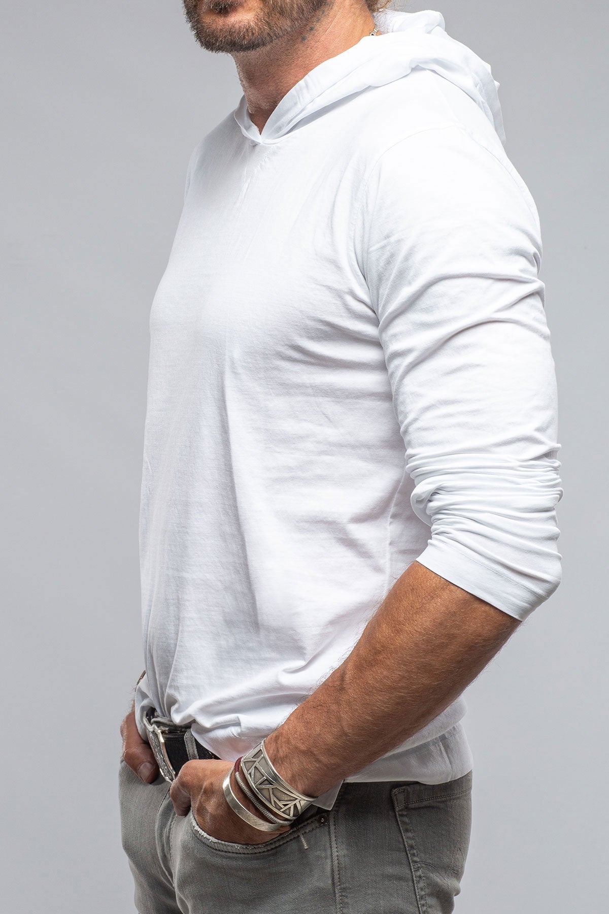 Gimo's Cotton Ventura Hooded Tee in White Mens - Shirts - T-Shirts