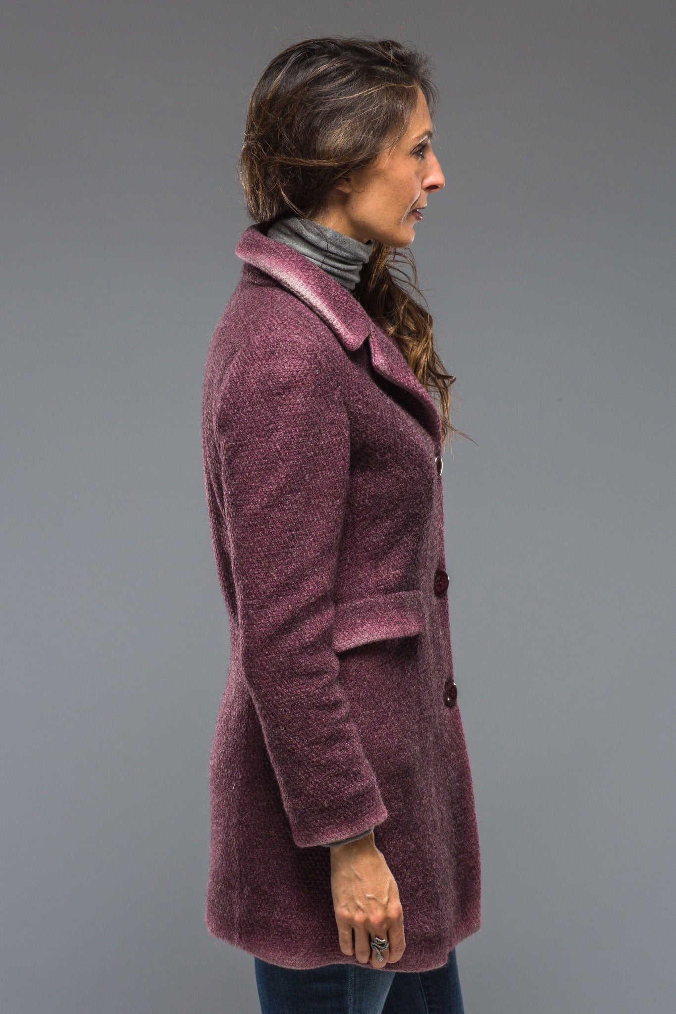Gimo's Poppy Long Garment Dyed Coat In Berry Warehouse - Ladies - Outerwear - Cloth