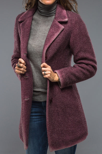 Gimo's Poppy Long Garment Dyed Coat In Berry Warehouse - Ladies - Outerwear - Cloth