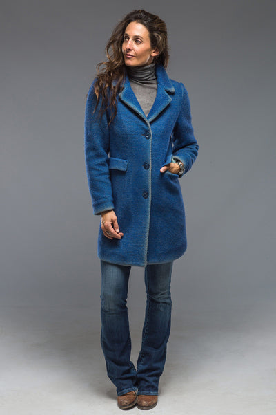 Gimo's Poppy Long Garment Dyed Coat In Blue Warehouse - Ladies - Outerwear - Cloth