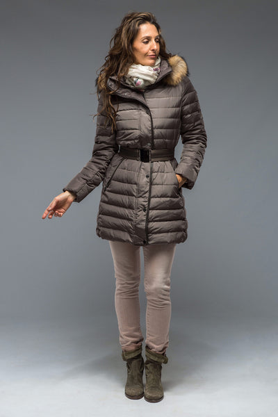 Gimo's Thalia Long Down Coat In Metalic Warehouse - Ladies - Outerwear - Cloth